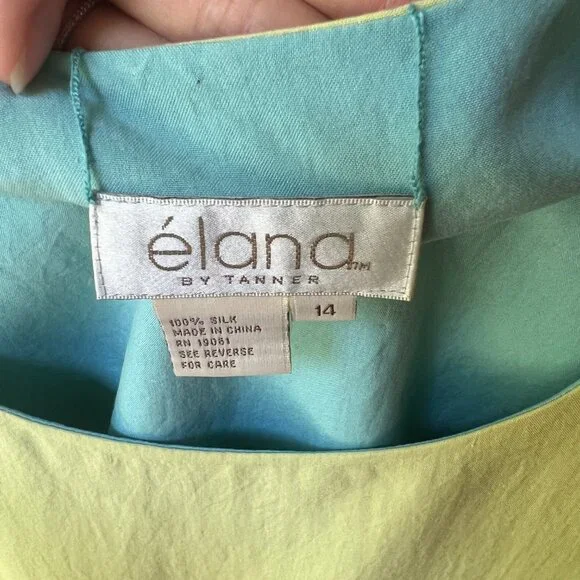 Vintage Silk Reversible Green and Blue Sleeveless Top 90s Y2k - Picture 10 of 17